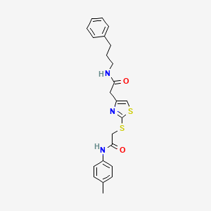 2-((4-(2-oxo-2-((3-phenylpropyl)amino)ethyl)thiazol-2-yl)thio)-N-(p-tolyl)acetamide