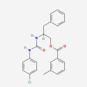2-{[(4-Chloroanilino)carbonyl]amino}-3-phenylpropyl 3-methylbenzenecarboxylate