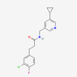 3-(3-chloro-4-fluorophenyl)-N-((5-cyclopropylpyridin-3-yl)methyl)propanamide
