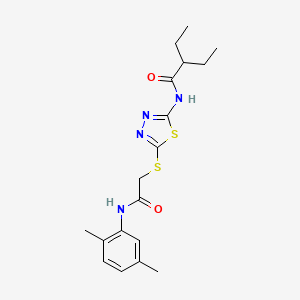 N-(5-((2-((2,5-dimethylphenyl)amino)-2-oxoethyl)thio)-1,3,4-thiadiazol-2-yl)-2-ethylbutanamide
