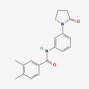 molecular formula C19H20N2O2 B2920374 3,4-dimethyl-N-[3-(2-oxopyrrolidin-1-yl)phenyl]benzamide CAS No. 941889-60-7
