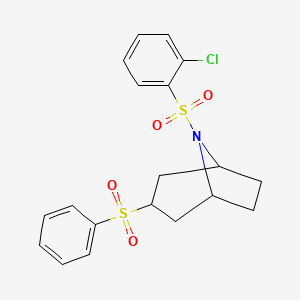 (1R,5S)-8-((2-chlorophenyl)sulfonyl)-3-(phenylsulfonyl)-8-azabicyclo[3.2.1]octane