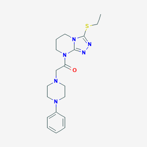Ethyl 8-[(4-phenyl-1-piperazinyl)acetyl]-5,6,7,8-tetrahydro[1,2,4]triazolo[4,3-a]pyrimidin-3-yl sulfide