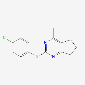 4-chlorophenyl 4-methyl-6,7-dihydro-5H-cyclopenta[d]pyrimidin-2-yl sulfide