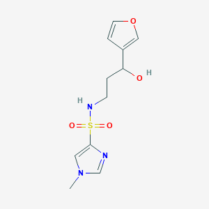 molecular formula C11H15N3O4S B2920392 N-(3-(呋喃-3-基)-3-羟基丙基)-1-甲基-1H-咪唑-4-磺酰胺 CAS No. 1448063-30-6