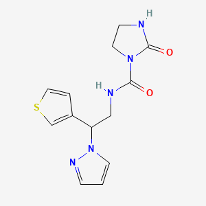 N-(2-(1H-pyrazol-1-yl)-2-(thiophen-3-yl)ethyl)-2-oxoimidazolidine-1-carboxamide
