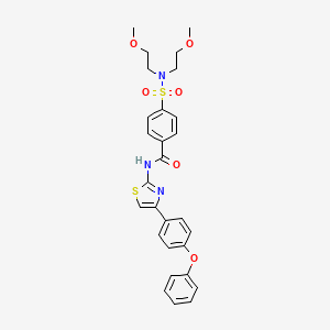 4-[bis(2-methoxyethyl)sulfamoyl]-N-[4-(4-phenoxyphenyl)-1,3-thiazol-2-yl]benzamide