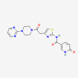 6-oxo-N-(4-(2-oxo-2-(4-(pyrimidin-2-yl)piperazin-1-yl)ethyl)thiazol-2-yl)-1,6-dihydropyridine-3-carboxamide