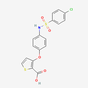 3-(4-{[(4-Chlorophenyl)sulfonyl]amino}phenoxy)-2-thiophenecarboxylic acid