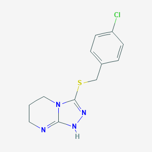 molecular formula C12H13ClN4S B292042 3-[(4-chlorophenyl)methylsulfanyl]-1,5,6,7-tetrahydro-[1,2,4]triazolo[4,3-a]pyrimidine 