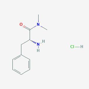 molecular formula C11H17ClN2O B2920420 Benzenepropanamide, alpha-amino-N,N-dimethyl-, hydrochloride, (R)- CAS No. 186432-24-6