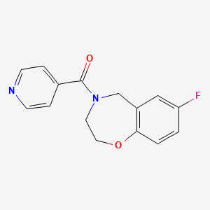 molecular formula C15H13FN2O2 B2920446 (7-fluoro-2,3-dihydrobenzo[f][1,4]oxazepin-4(5H)-yl)(pyridin-4-yl)methanone CAS No. 2034460-64-3