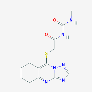 molecular formula C13H16N6O2S B292045 N-methyl-N'-[(5,6,7,8-tetrahydro[1,2,4]triazolo[5,1-b]quinazolin-9-ylsulfanyl)acetyl]urea 