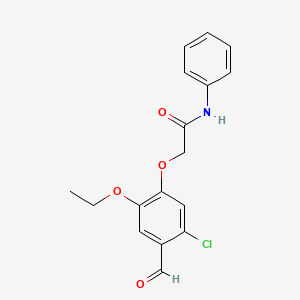 molecular formula C17H16ClNO4 B2920454 2-(5-氯-2-乙氧基-4-甲酰基苯氧基)-N-苯基乙酰胺 CAS No. 834896-05-8