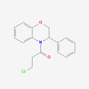 molecular formula C17H16ClNO2 B2920455 3-chloro-1-(3-phenyl-2,3-dihydro-4H-1,4-benzoxazin-4-yl)-1-propanone CAS No. 478048-66-7
