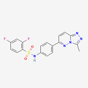 molecular formula C18H13F2N5O2S B2920463 2,4-difluoro-N-(4-(3-methyl-[1,2,4]triazolo[4,3-b]pyridazin-6-yl)phenyl)benzenesulfonamide CAS No. 894986-18-6