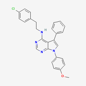 molecular formula C27H23ClN4O B2920467 N-[2-(4-氯苯基)乙基]-7-(4-甲氧基苯基)-5-苯基-7H-吡咯并[2,3-d]嘧啶-4-胺 CAS No. 477227-96-6
