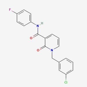 molecular formula C19H14ClFN2O2 B2920468 1-(3-chlorobenzyl)-N-(4-fluorophenyl)-2-oxo-1,2-dihydropyridine-3-carboxamide CAS No. 946254-92-8