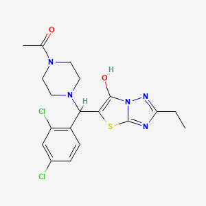 1-(4-((2,4-Dichlorophenyl)(2-ethyl-6-hydroxythiazolo[3,2-b][1,2,4]triazol-5-yl)methyl)piperazin-1-yl)ethanone