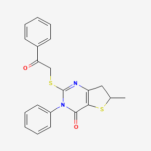 6-Methyl-2-phenacylsulfanyl-3-phenyl-6,7-dihydrothieno[3,2-d]pyrimidin-4-one
