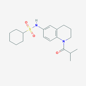 molecular formula C19H28N2O3S B2920483 N-(1-isobutyryl-1,2,3,4-tetrahydroquinolin-6-yl)cyclohexanesulfonamide CAS No. 946380-67-2