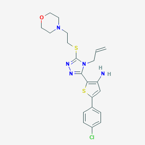 molecular formula C21H24ClN5OS2 B292049 2-(4-allyl-5-{[2-(4-morpholinyl)ethyl]sulfanyl}-4H-1,2,4-triazol-3-yl)-5-(4-chlorophenyl)-3-thienylamine 