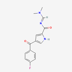 molecular formula C15H14FN3O2 B2920491 N-[(E)-(二甲氨基)亚甲基]-4-(4-氟苯甲酰)-1H-吡咯-2-甲酰胺 CAS No. 478259-83-5