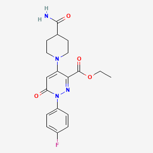 Ethyl 4-(4-carbamoylpiperidin-1-yl)-1-(4-fluorophenyl)-6-oxo-1,6-dihydropyridazine-3-carboxylate