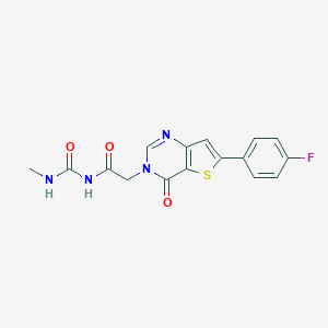 molecular formula C16H13FN4O3S B292051 N-[(6-(4-fluorophenyl)-4-oxothieno[3,2-d]pyrimidin-3(4H)-yl)acetyl]-N'-methylurea 