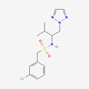 molecular formula C14H19ClN4O2S B2920514 1-(3-chlorophenyl)-N-(3-methyl-1-(2H-1,2,3-triazol-2-yl)butan-2-yl)methanesulfonamide CAS No. 2034561-64-1