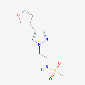 molecular formula C10H13N3O3S B2920520 N-(2-(4-(furan-3-yl)-1H-pyrazol-1-yl)ethyl)methanesulfonamide CAS No. 2034292-37-8