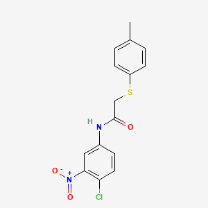 molecular formula C15H13ClN2O3S B2920523 N-(4-chloro-3-nitrophenyl)-2-[(4-methylphenyl)sulfanyl]acetamide CAS No. 329700-00-7