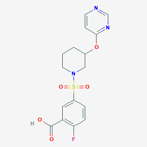 2-Fluoro-5-((3-(pyrimidin-4-yloxy)piperidin-1-yl)sulfonyl)benzoic acid