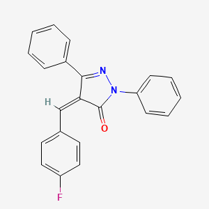 molecular formula C22H15FN2O B2920529 (4Z)-4-[(4-氟苯基)亚甲基]-2,5-二苯基吡唑-3-酮 CAS No. 39143-19-6