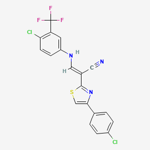 (E)-3-((4-chloro-3-(trifluoromethyl)phenyl)amino)-2-(4-(4-chlorophenyl)thiazol-2-yl)acrylonitrile