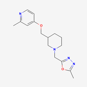 molecular formula C16H22N4O2 B2920536 2-Methyl-5-[[3-[(2-methylpyridin-4-yl)oxymethyl]piperidin-1-yl]methyl]-1,3,4-oxadiazole CAS No. 2380008-67-1