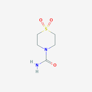 molecular formula C5H10N2O3S B2920538 1,1-Dioxo-1lambda6-thiomorpholine-4-carboxamide CAS No. 1154383-14-8