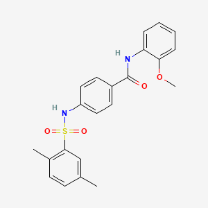 molecular formula C22H22N2O4S B2920545 4-[(2,5-dimethylphenyl)sulfonylamino]-N-(2-methoxyphenyl)benzamide CAS No. 690643-60-8