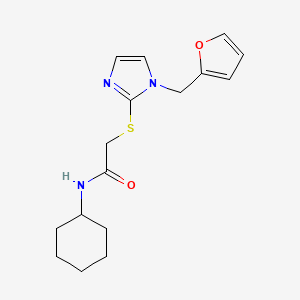 B2920547 N-cyclohexyl-2-[1-(furan-2-ylmethyl)imidazol-2-yl]sulfanylacetamide CAS No. 872590-33-5