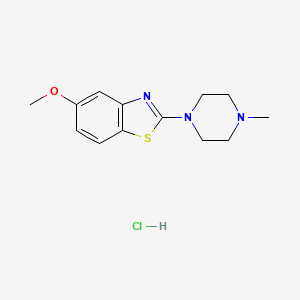 molecular formula C13H18ClN3OS B2920553 5-Methoxy-2-(4-methylpiperazin-1-yl)benzo[d]thiazole hydrochloride CAS No. 1215798-74-5