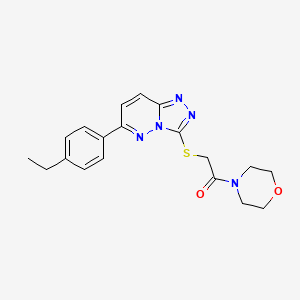 molecular formula C19H21N5O2S B2920556 2-((6-(4-Ethylphenyl)-[1,2,4]triazolo[4,3-b]pyridazin-3-yl)thio)-1-morpholinoethanone CAS No. 894050-27-2