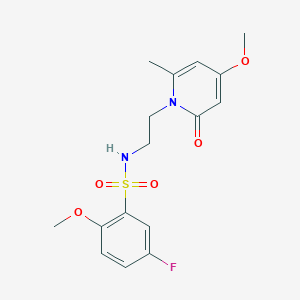 5-fluoro-2-methoxy-N-(2-(4-methoxy-6-methyl-2-oxopyridin-1(2H)-yl)ethyl)benzenesulfonamide
