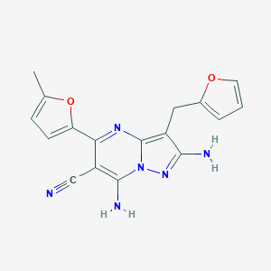 2,7-Diamino-3-(2-furylmethyl)-5-(5-methyl-2-furyl)pyrazolo[1,5-a]pyrimidine-6-carbonitrile