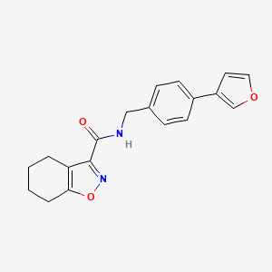 molecular formula C19H18N2O3 B2920571 N-(4-(furan-3-yl)benzyl)-4,5,6,7-tetrahydrobenzo[d]isoxazole-3-carboxamide CAS No. 2034455-67-7