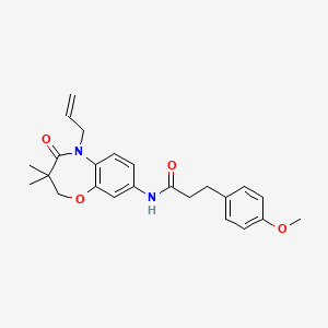 molecular formula C24H28N2O4 B2920573 N-(5-allyl-3,3-dimethyl-4-oxo-2,3,4,5-tetrahydrobenzo[b][1,4]oxazepin-8-yl)-3-(4-methoxyphenyl)propanamide CAS No. 921794-12-9