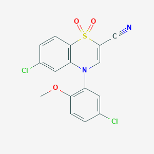 molecular formula C16H10Cl2N2O3S B2920575 Methyl 2-({[(2-ethylquinazolin-4-yl)oxy]acetyl}amino)benzoate CAS No. 1226456-04-7