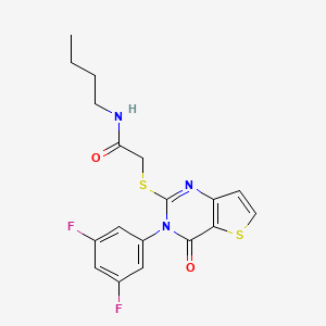 molecular formula C18H17F2N3O2S2 B2920580 N-butyl-2-{[3-(3,5-difluorophenyl)-4-oxo-3,4-dihydrothieno[3,2-d]pyrimidin-2-yl]sulfanyl}acetamide CAS No. 1261005-48-4