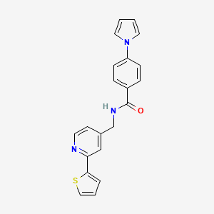 4-(1H-pyrrol-1-yl)-N-((2-(thiophen-2-yl)pyridin-4-yl)methyl)benzamide