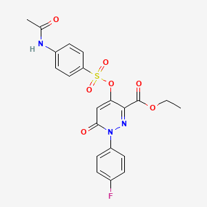 Ethyl 4-(((4-acetamidophenyl)sulfonyl)oxy)-1-(4-fluorophenyl)-6-oxo-1,6-dihydropyridazine-3-carboxylate