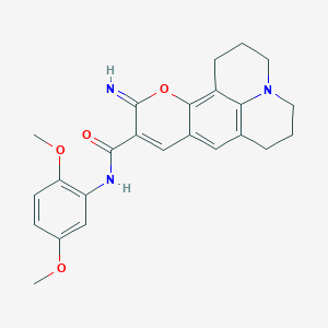 N-(2,5-dimethoxyphenyl)-11-imino-2,3,5,6,7,11-hexahydro-1H-pyrano[2,3-f]pyrido[3,2,1-ij]quinoline-10-carboxamide